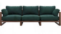 Trzyosobowa sofa ogrodowa z drewna eukaliptusowego i poliestru, ciemnozielona/brązowa, 240 x 80 x 75 cm