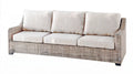3-osobowa sofa ogrodowa z technorattanu PE szarobeżowa/kremowa z poduszkami, 200 x 75 x 85 cm