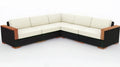 Narożna sofa ogrodowa z technorattanu PE kremowo-czarno-brązowa 260 x 260 x 75 cm