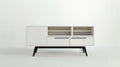 Kredens minimalistyczny MDF biało-beżowo-czarny 160 x 40 x 90 cm