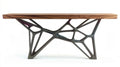 Prostokątny stół ogrodowy z litego drewna tekowego i aluminium Brązowy/Czarny 200 x 90 x 75 cm