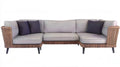Modułowa trzyosobowa sofa ogrodowa z rattanu PE, szara/brązowa/czarna, 220 x 80 x 75 cm
